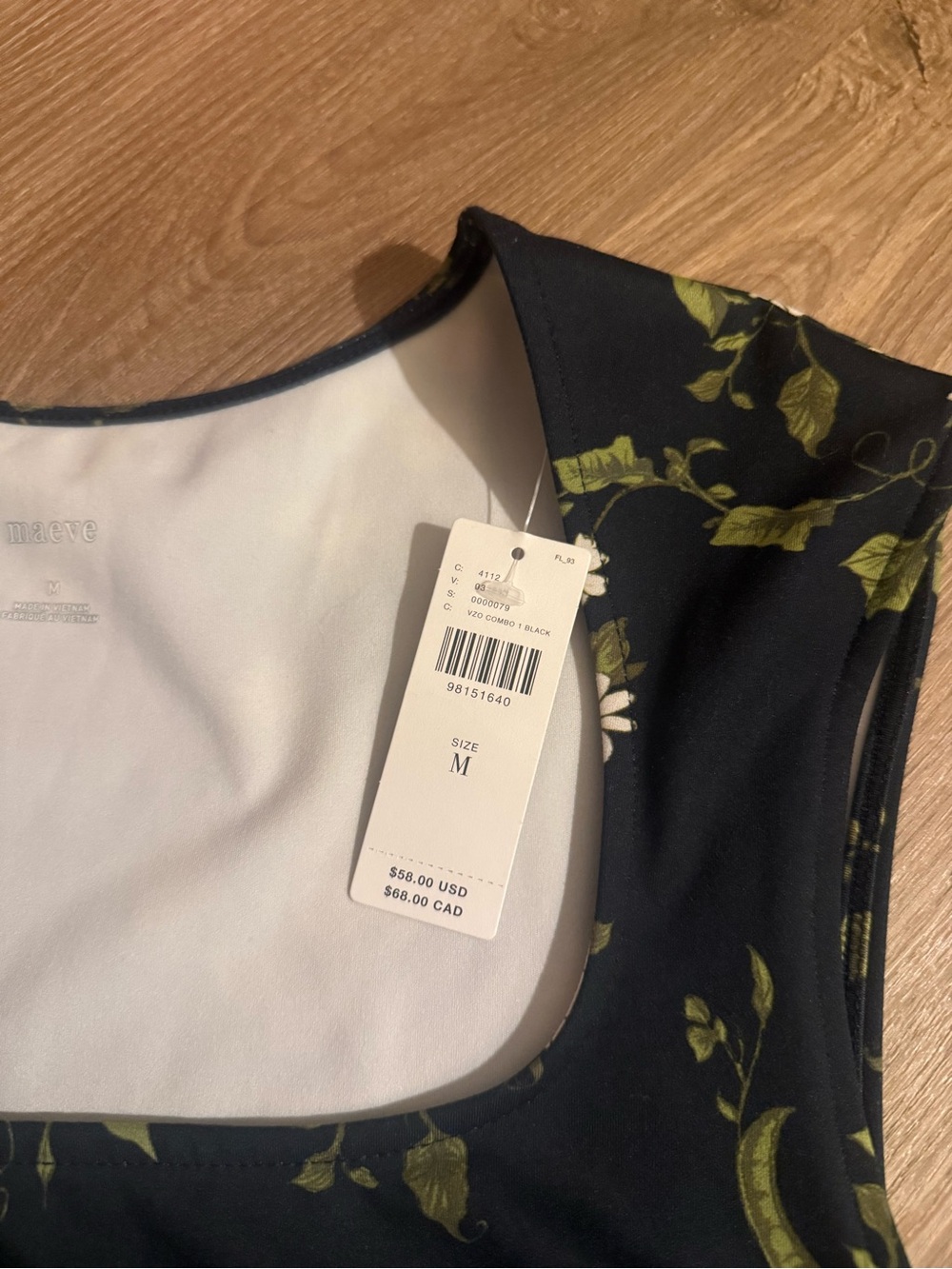 Maeve Black Floral Tank Top - Picture 8 of 9